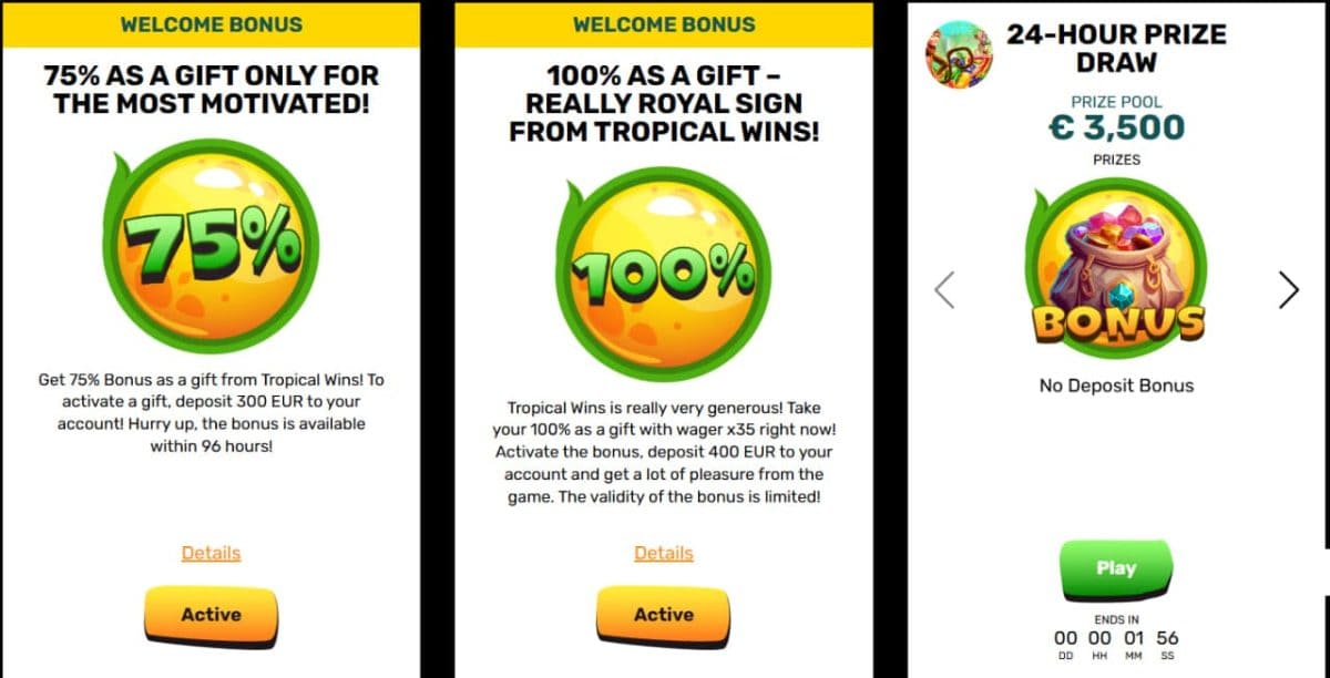 Tropical Wins Welcome Offer — 50 Free Spins & Wagering Maths image 3